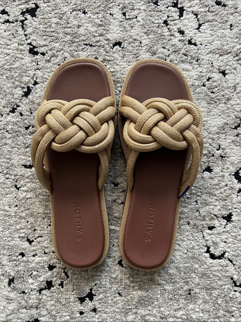 Rothy's Women's gold Knotted Slide Sandals